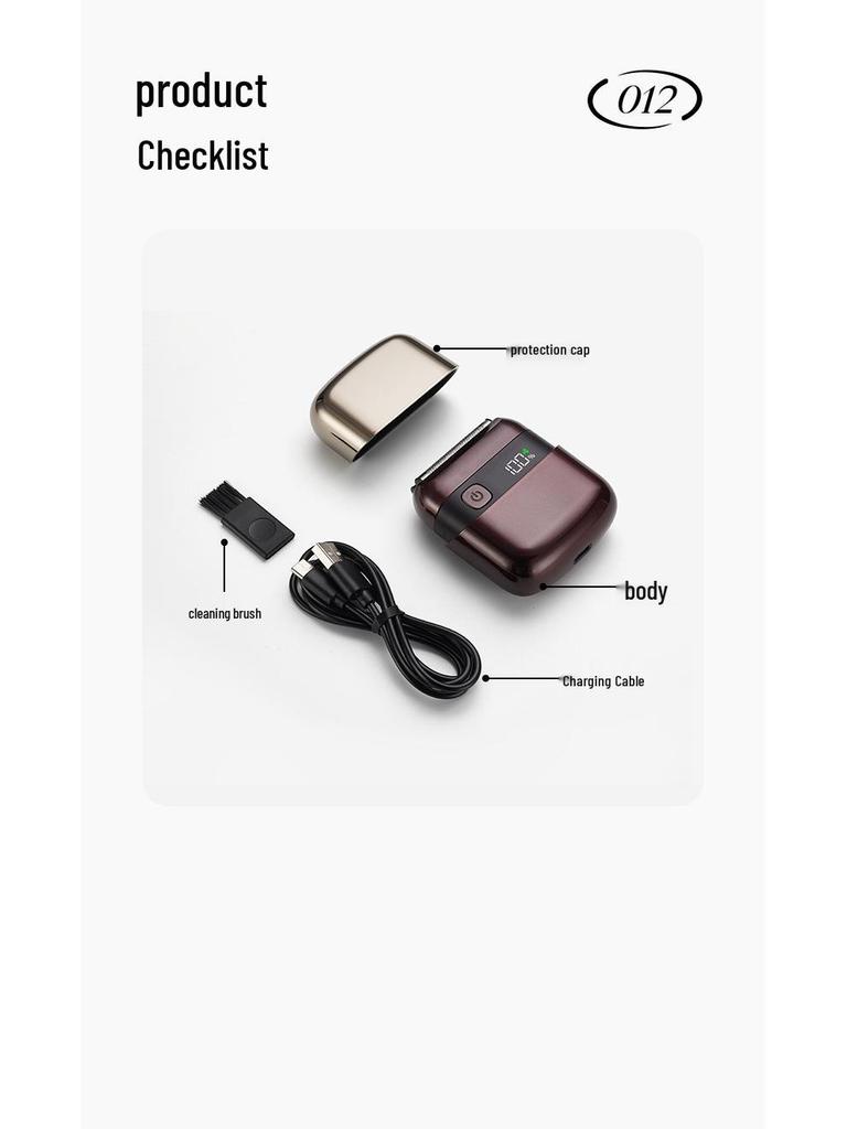 Electric Shaver with Digital Display, Magnetic Double Blade, Fast Charging, Mini Household Razor