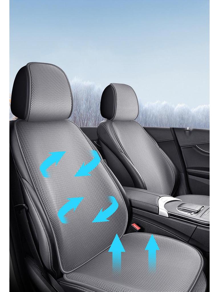 Ice Silk Non-Slip Car Seat Cushion Set - Summer Cooling with Backrest & Square Cushion