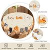Kitchen Table Cloth Cute Cat Round Tablecloth Home Decor Available Cartoon Pattern Printed Desk Tablecloth Process Courtyard