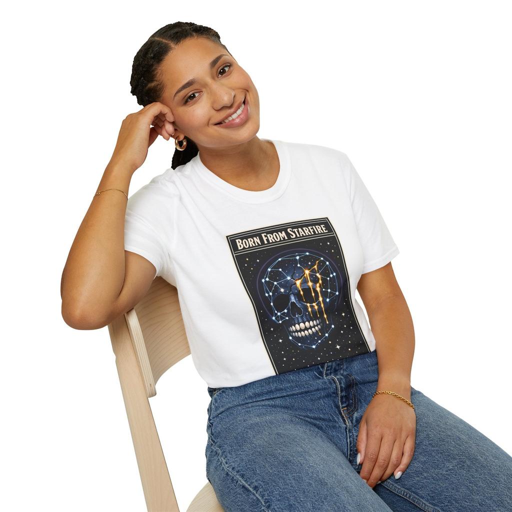 Unisex Softstyle T-Shirt Constellation Skull Moon Teeth Star Map Space Astrology