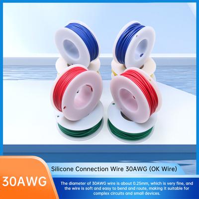 30 AWG 5/6 Color Stranded Tinned Copper Flexible Silicone Hookup Wire Kit for Electrical DIY/Car Tool Accessory