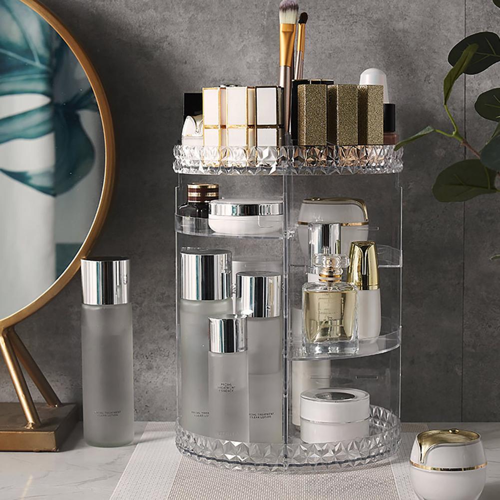 Cosmetic Makeup Storage Rack 360 Rotating  European Style Makeup Organizer 8 Layers Desktop Storage Shelf Makeup Organizer