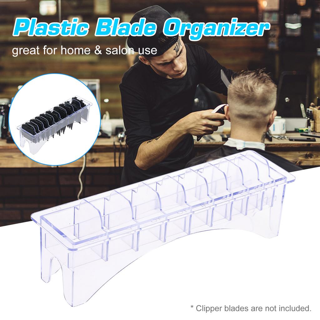 Rectangular Plastic Blade for 10 Blades Storage Case Rack Clipper Comb Holder