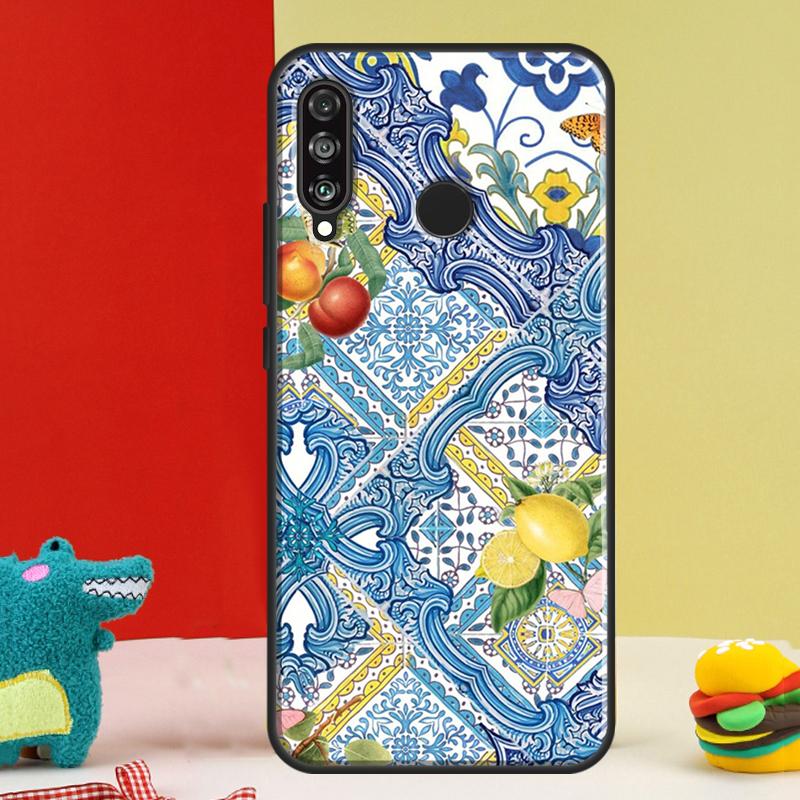 Mediterranean Lemon For Huawei P30 Pro P60 P50 P20 P40 P Smart Nova 9 5T Honor Magic 5 Lite X8 X9 a 50 70 Case