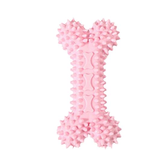 

Spiky Dog Chew Toy Rubber Dog Teeth Cleaning Toy Puppy Teething Toy with Braided A розовый