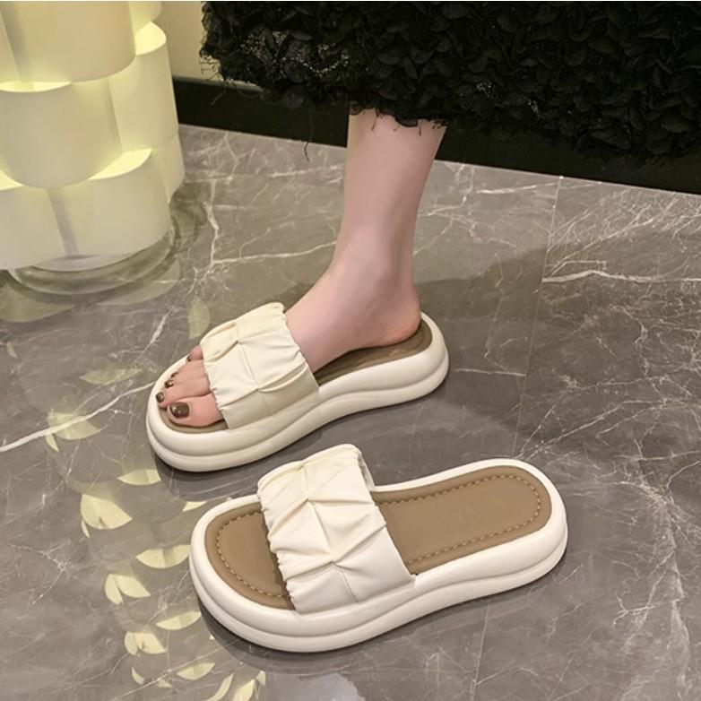 Thick-soled Premium Cool Slippers Women's Soft Bottom 2025 New Summer Wear Casual Versatile One-word Beach Slippers