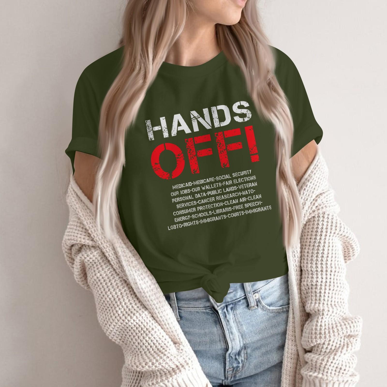 

РУКИ ПРОЧЬ - Мужчины и женщины в одинаковом стиле Casual Fashion Street Slim с короткими рукавами Футболки Футболки вокруг текущих событий и политики L армия зеленый