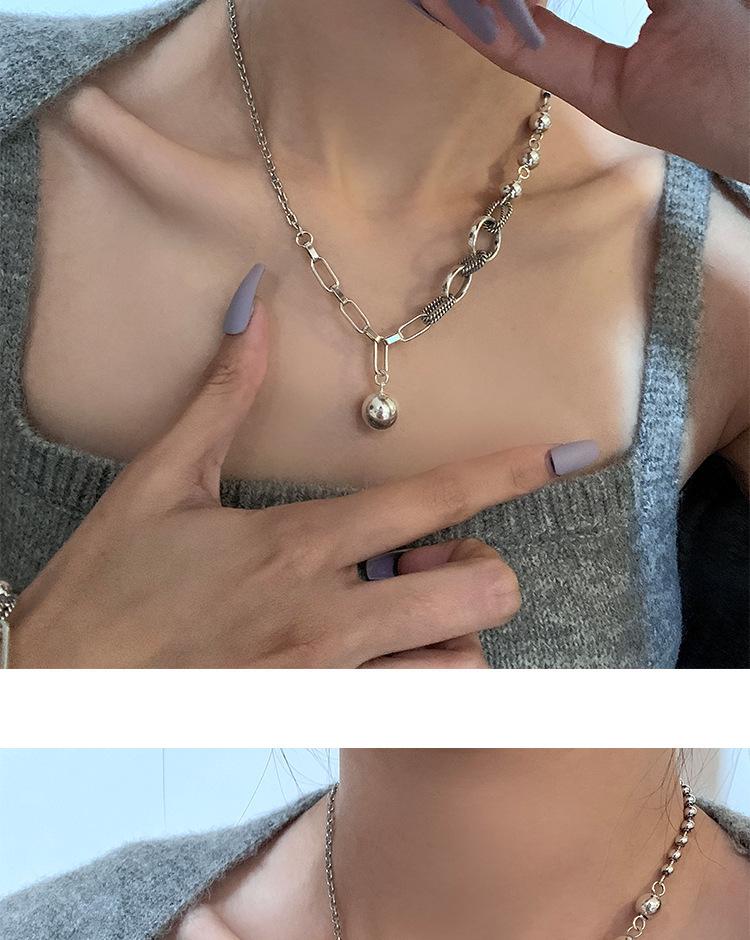 S925 Silver Retro Circle Necklace – Women's Elegant Clavicle Chain, Light Luxury Trendy Sweater Accessory