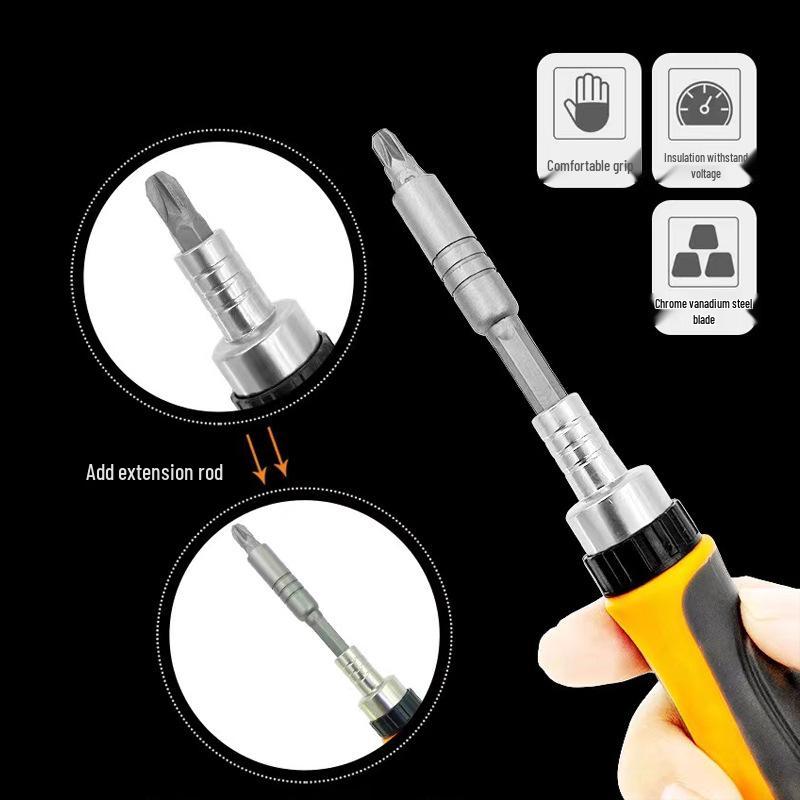38-in-1 Semi-Automatic Ratchet Screwdriver Set with Phillips, Cross, Triangle & Irregular Bits