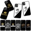 Cartoon King Queen Couple Lovers Case for Samsung Galaxy A25 A37 A57 A12 A14 A31 A41 A50 A51 A70 A71 A72 A21S M15 Note 20 9 8 10