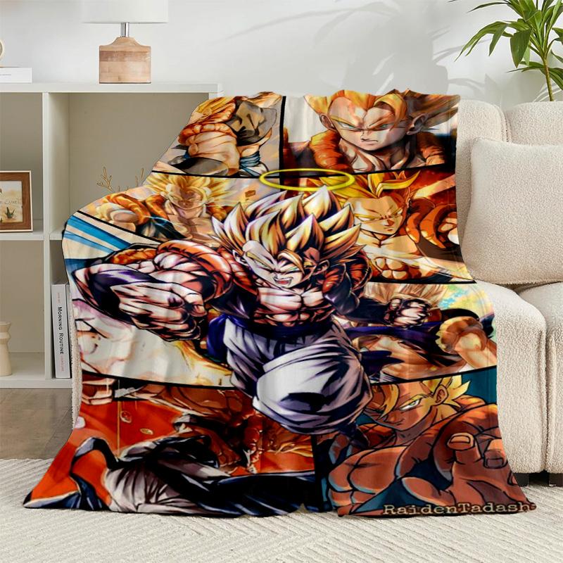 1PC Goku Anime Flannel Blanket Gift, Suitable for Both Men And Women, Soft Ideal for Beds And Sofa, Birthday Or Christmas Gift