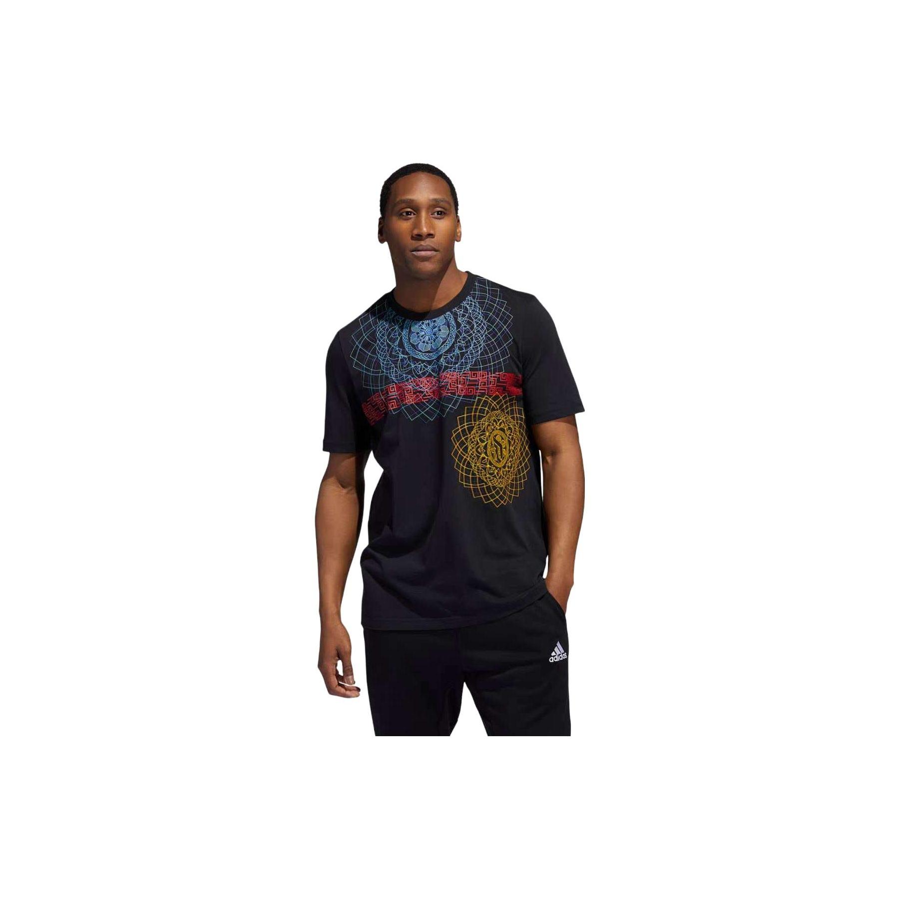 adidas Dame EP GM T-Shirt  Black Blue Yellow  Men s GR9924 XL