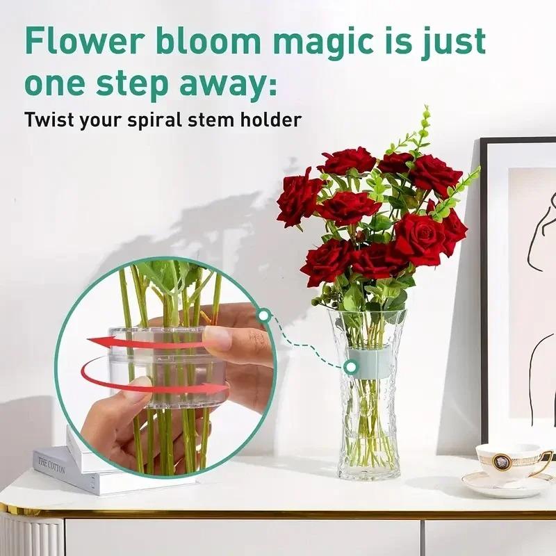Spiral-Ikebana-Stielhalter für Vasen, Blumenstrauß-Twister, DIY-Blumenarrangement-Werkzeug, Stielformer für Blumen, Floristen-Kunstzubehör, Geschenk