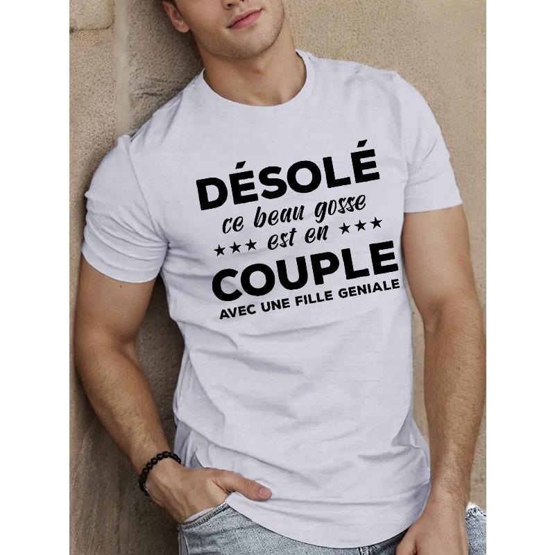European Size French Humor Men S Short Sleeve T-shirt Summer T-shirt Top S белый