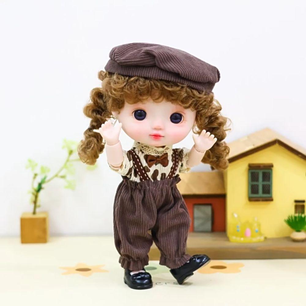 Beautiful 1/6 Movable Joint Doll Body Toys Moveable Nude 22 Ball Jointed Doll 3D Kawaii Big Head Doll with Hair Girl
