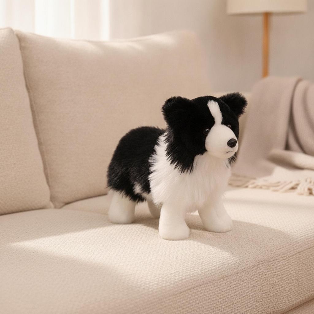 Dekoratives Langhaar Border Collie Weiches Spielzeug Kuschelig