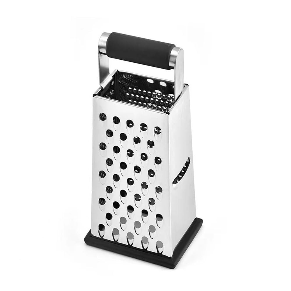 Neckgeart Stainless Steel Melon Grater Cheese Grater Vegetable and Fruit Peeler Vegetable Cutter Kitchen Utensil Four-Sided (Single Hole)