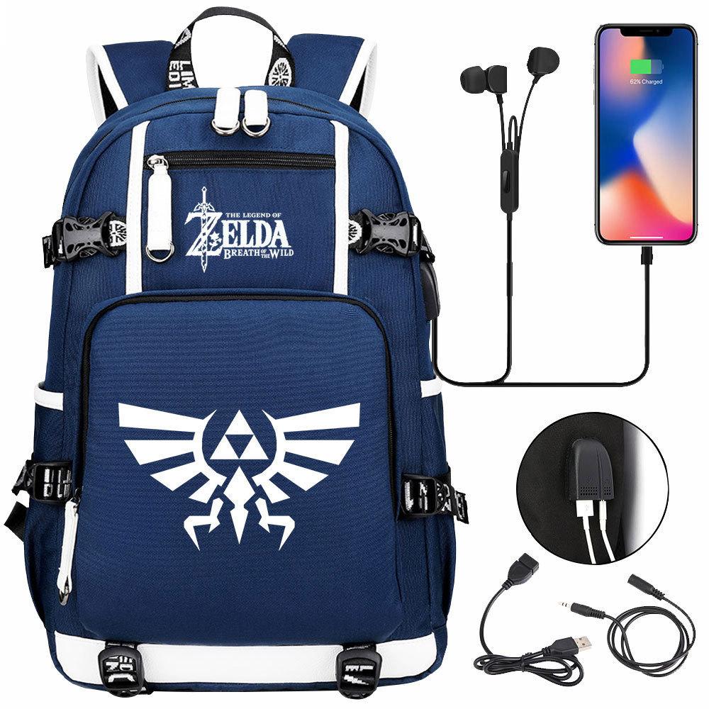 Game Legend Of Zelda Printed Usb Teens School Bag Men S And Women S Leisure Travel Backpack 47CMX30CMX15CM
