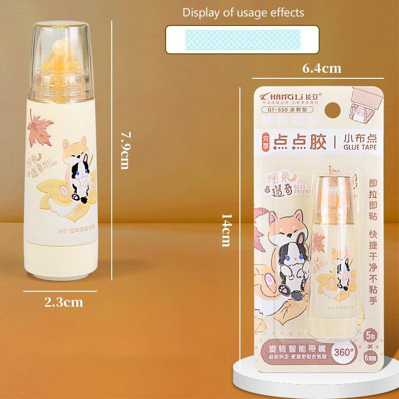 Cartoon Press-On Dot Glue Office Ledger Supplies Stationery Roller Glue Tape Student Study Exam Pen Style