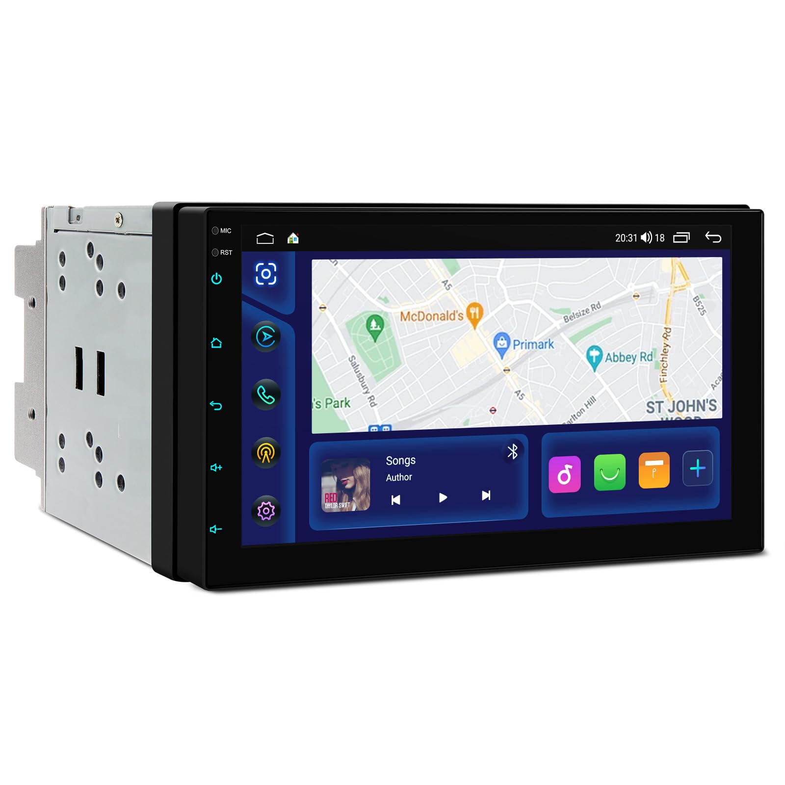 

XTRONS TIDS701L Display Android Navigation Android Auto and WiFi 2-DIN Audio, 7-inch System, 8-Core 2GB+64GB RAM, In-Car PC, iPhone, CarPlay,