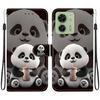 Handmade PU Leather Flip Case for Motorola Edge 40 Anti-Slip Shockproof Cover with Wrist Strap & Heart/Rose Cat Designs