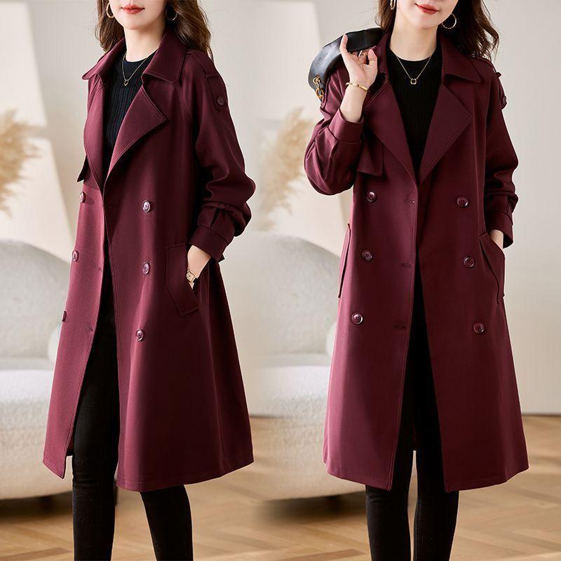 Elegant Loose Mid Length Trench Coat