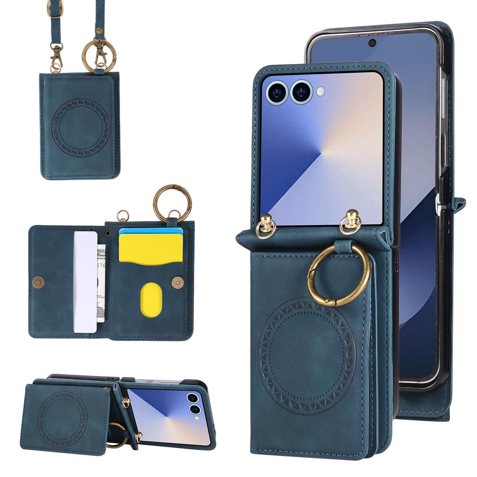 

Leather Magnetic Wallet with Card Holder Phone Case for Samsung Galaxy Z Flip 7 FE 6 5 4 ZFlip3 Flip6 Flip7 Crossbody Bag Cover Galaxy Z Flip7 FE