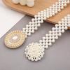 Ladies' Elastic Thin Waistband With Pearl Waist Chain Simple Korean Style Drawstring Belt Women Apparel Accessories