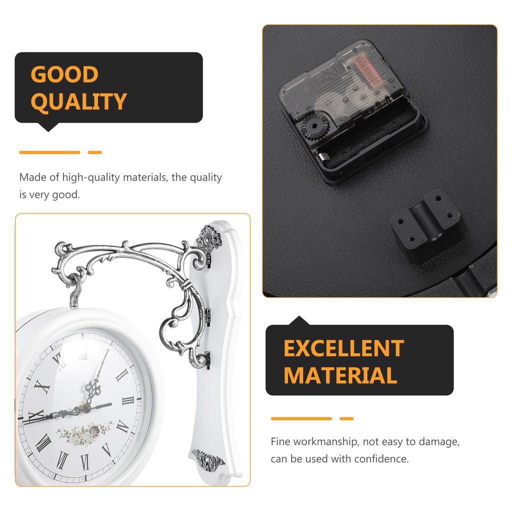 Stk Doppelseitige Drehende Wanduhr Retro Hängend Heimdekoration Büro Schlafzimmer Wohnzimmer Uhr Glas Kunststoff Vintage Uhren
