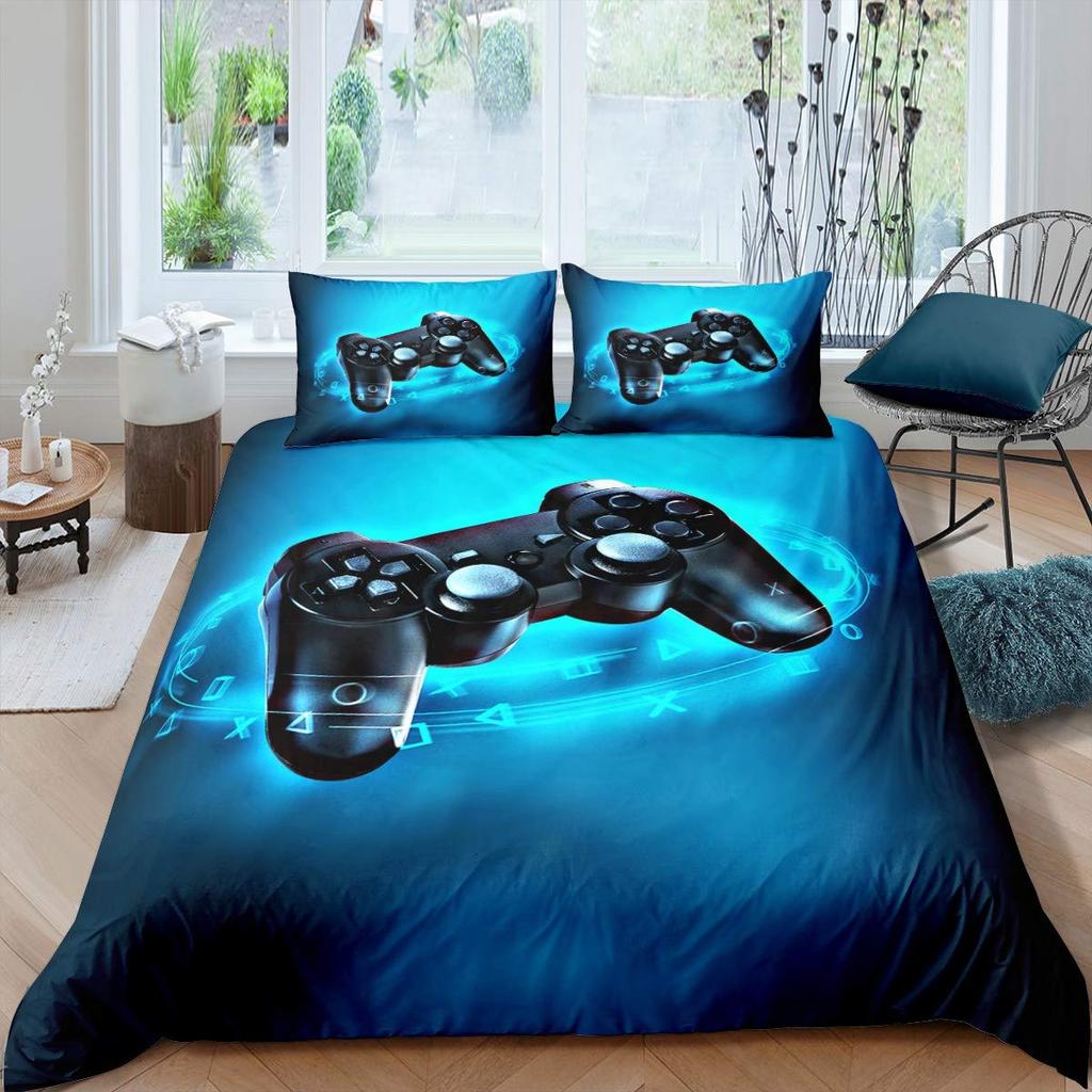 Video Games Bedding Set 3D Headset Headphones Gamer Gamepad Duvet Cover SetBoys Music Quilt SetGaming Controller Bedroom Decor