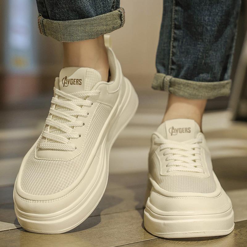 Mesh little white shoes men's spring and summer Korean version trendy versatile breathable board shoes comfortable thick sole heightening sports and