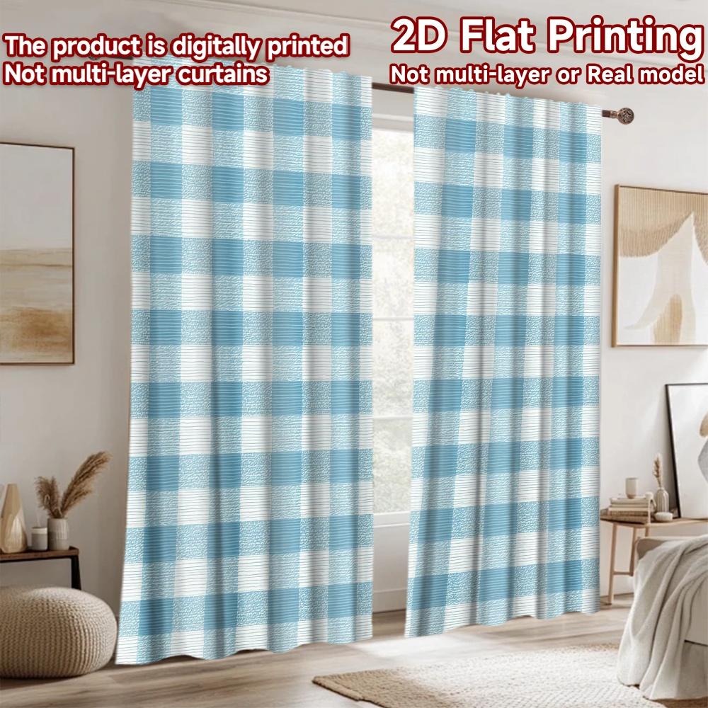 2D flat Photography Backdrop Background Banner Blue Checkered Squares 100% Polyester Party Decorations for Suitable for