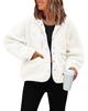 Damen Fleecejacke, Herbst Winter Lässiger Sweatshirt Mantel, Sportliche Lockere Warme Oberbekleidung