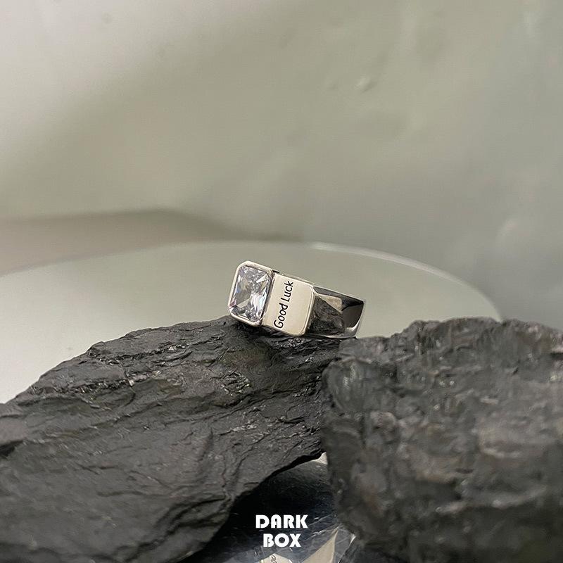 Shiny Zirconia Adjustable Geometric Ring for Women – Trendy Retro Hip Hop Style Adjustable Open Size