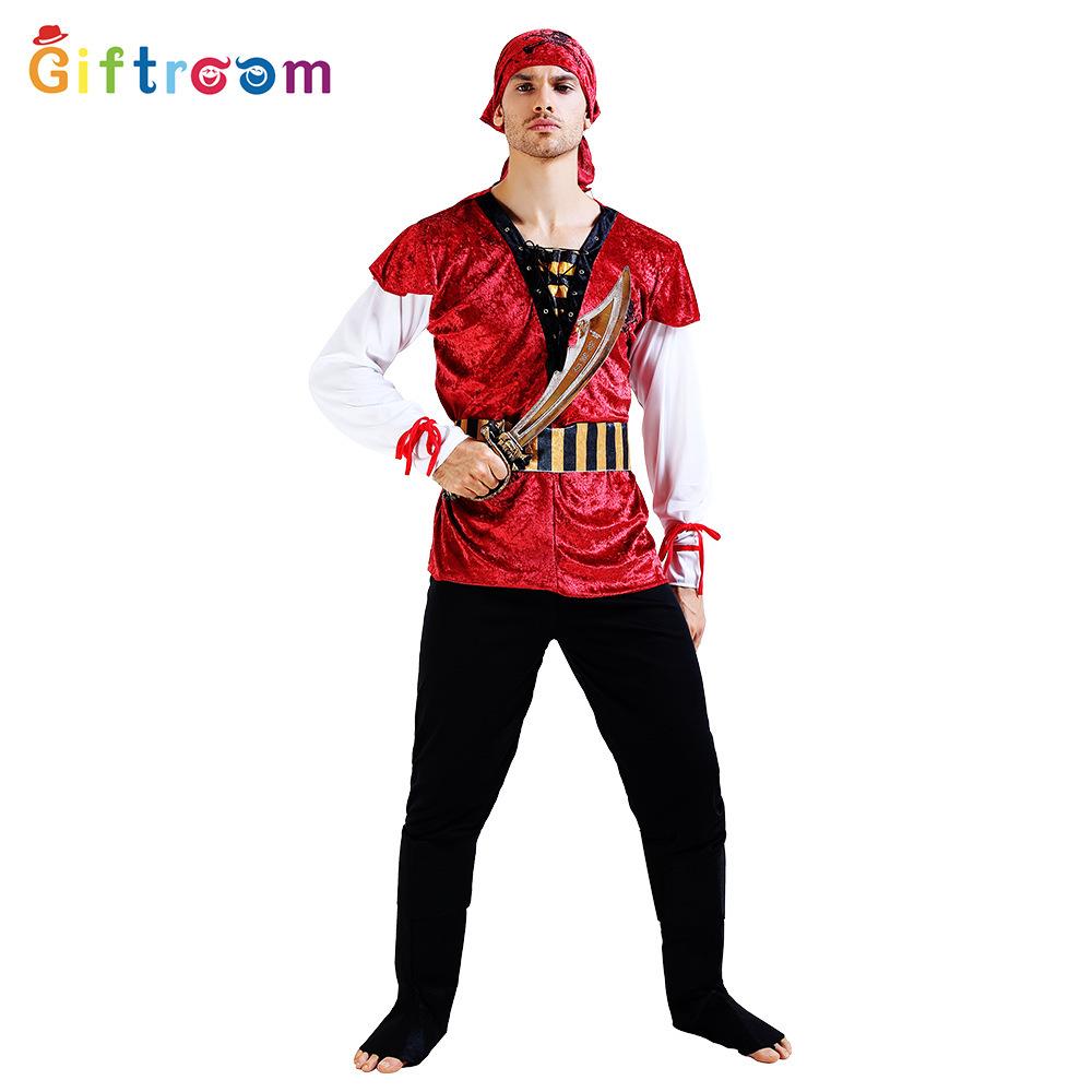 

Полиэстеровый Красный Шикарный Костюм Капитана Пиратов Для Взрослых Мужчин Идеально Подходит Для Ролевых Вечеринок И