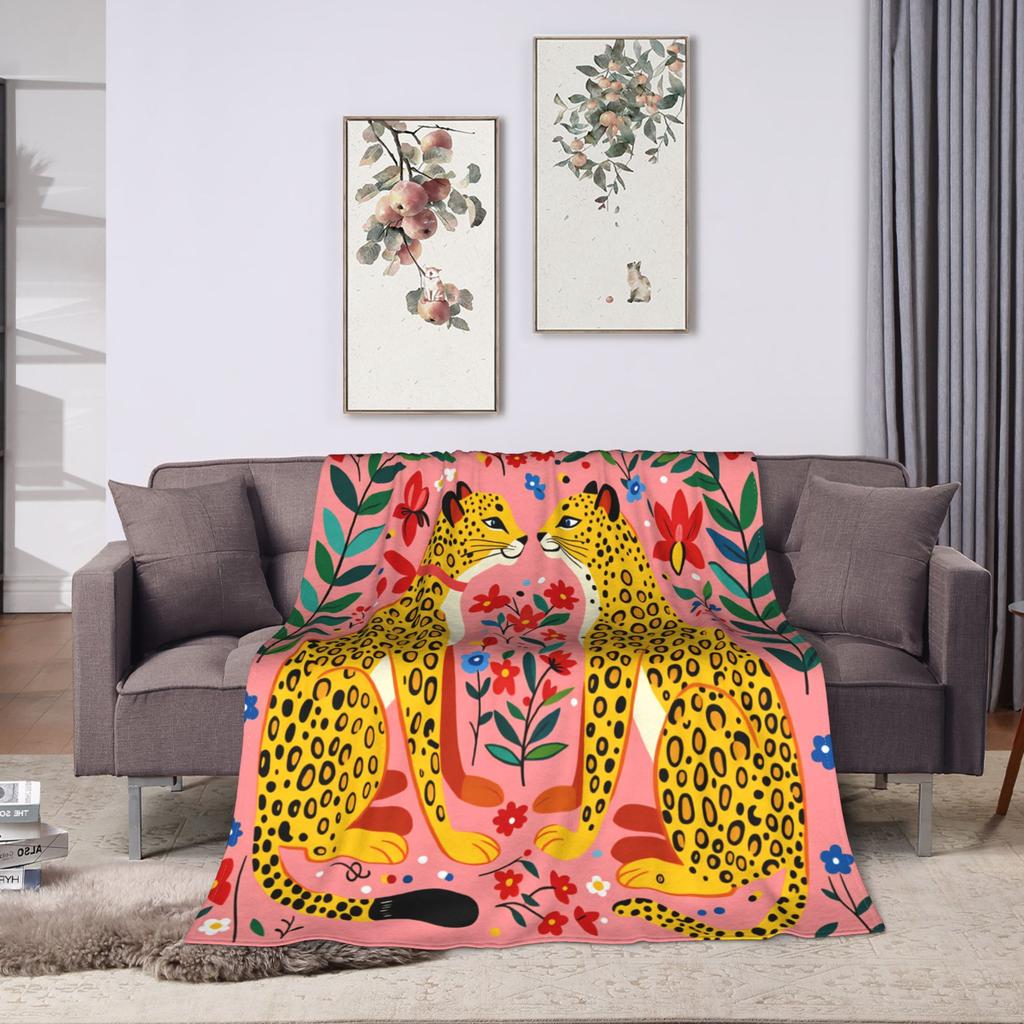 Colorful Floral and Animal Plush Blanket Kids Flannel Throw Blanket For Home Decor Soft Customized Quality Bedspread
