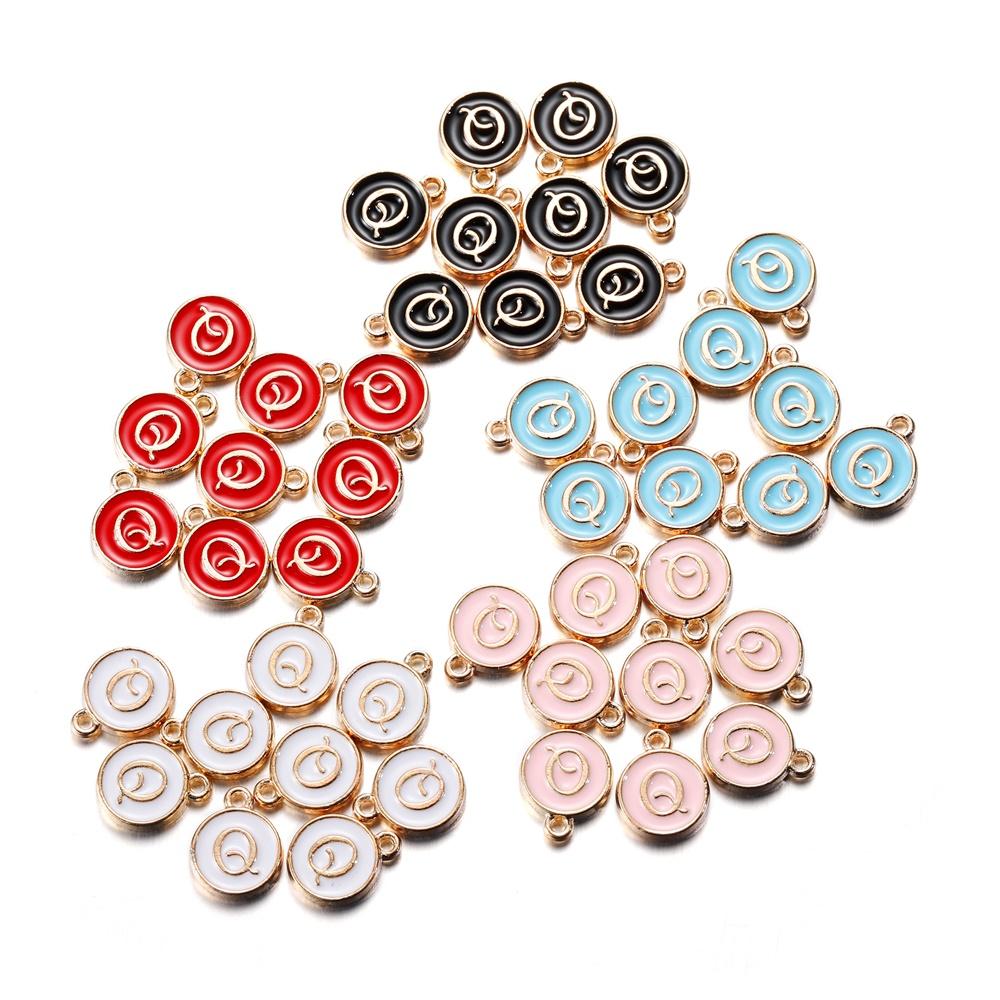 20Pcs 12*15mm A-Z Letter Charms Enamel Charms Alphabet Initial Letter Handmade Pendant for DIY Bracelet Necklace Jewelry Making