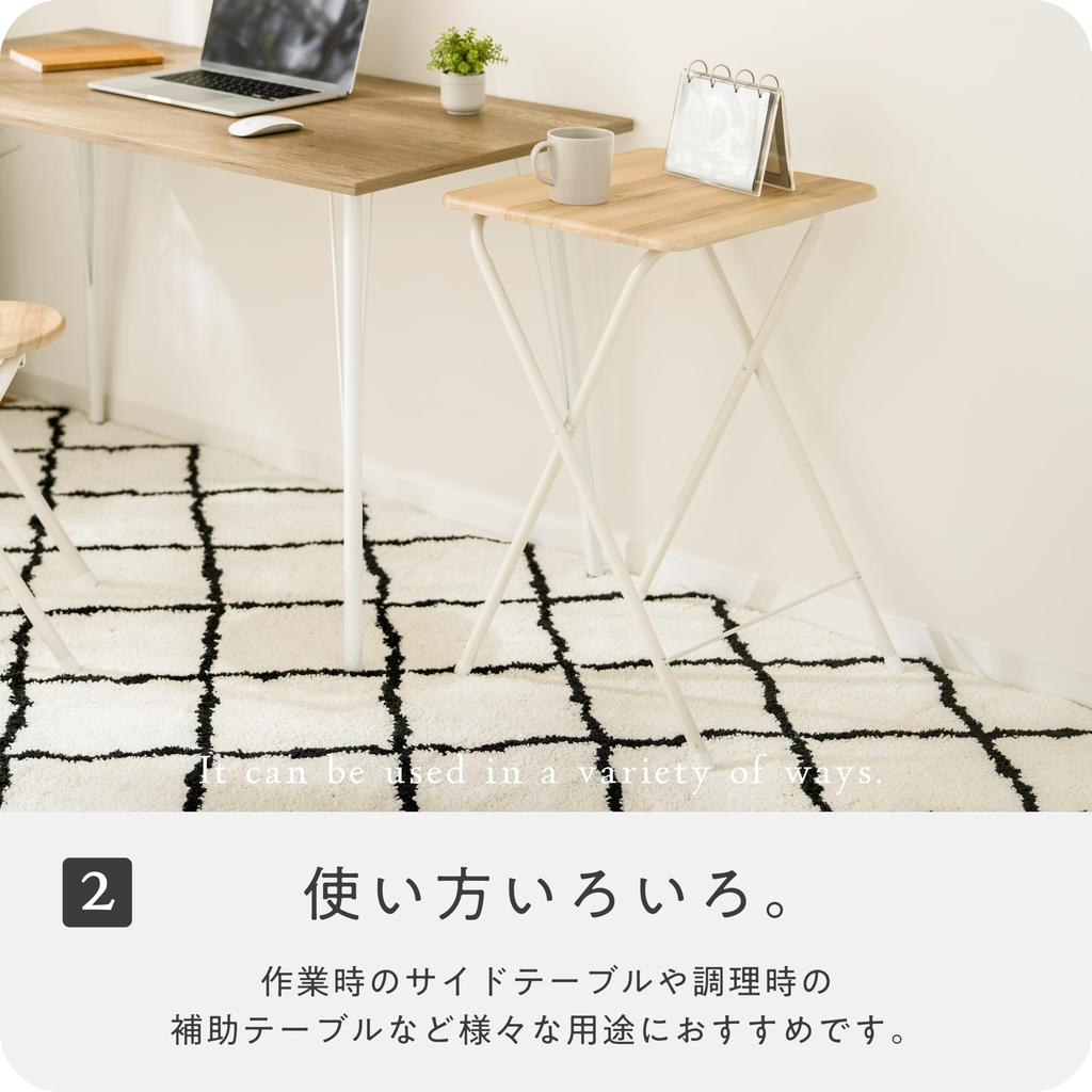 Takeda Corporation Vintage 48 X 40 X Compact Table [Side Table/Desk/Folding Table] Natural, 70cm, Vintage-Style T8-VCTH70NA