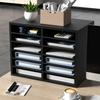 Wood Literature Organizer, 12 Compartments, File Sorter with Removable Shelves, Mailboxes Slot for Office Home Classroom Mailrooms Organization, EPA