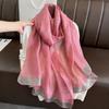 Breathable Imitation Silk Scarf Large Size Soft Silky Scarf Fashion Border Shawl  Autumn Winter