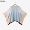 ZANZEA Womens Casual Batwing Sleeve Loose Cardigan Cover Up Blouse