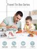 Children's Wooden Tangram & Domino Set with Peach Wood Sticks - Educational Building Block Toys
