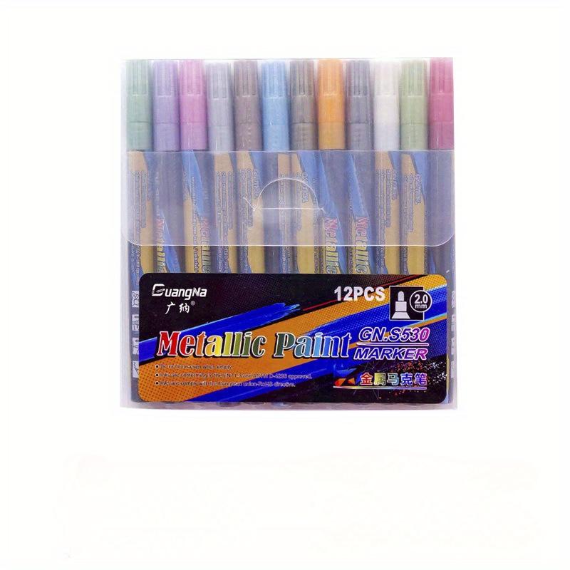 

24 цвета Металлические маркеры Ручки с очень тонким кончиком Художественные перманентные маркеры Живопись для открыток Подпись Надпись Металлические маркеры Набор DIY Рисование