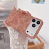 Retro Card Holder Slot Faux Leather Suede Case For iPhone 17 Air 16 15 14 13 12 11 Pro Max Plus Matte Frameless Bumper Cover