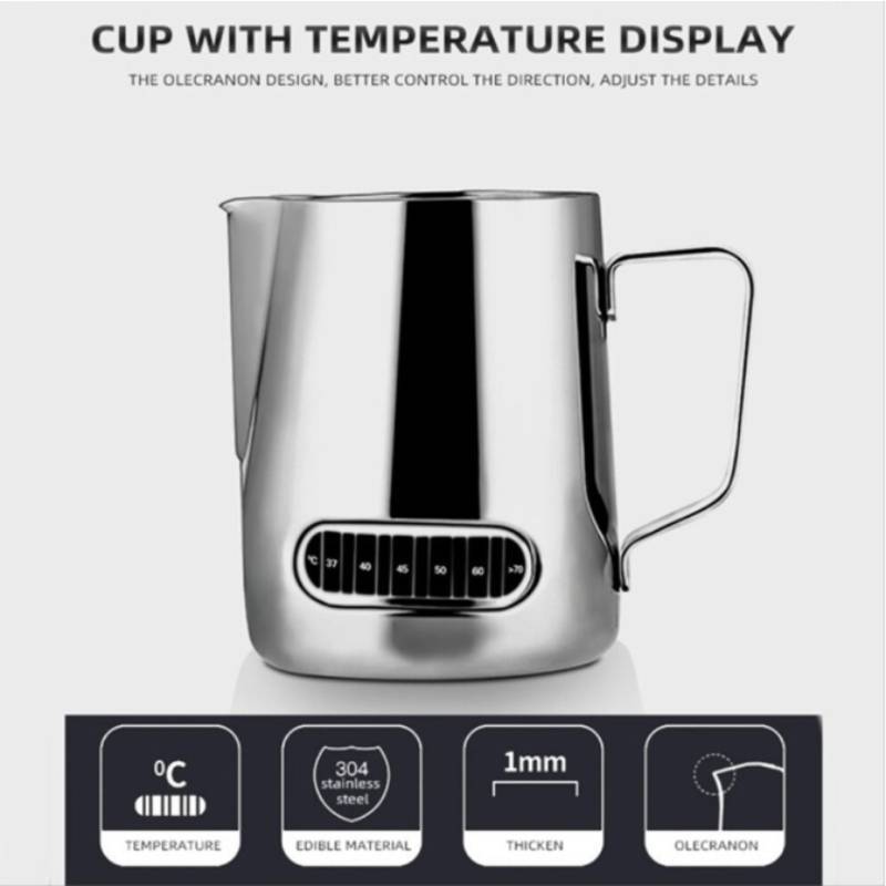 Reusable Stainless Steel Milk Frothing Pitcher With Precise Spout For Caf And Home