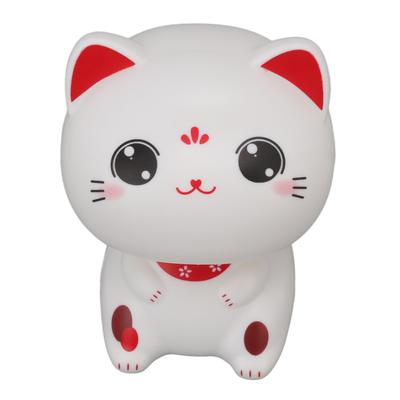 Décoration de chat mignon en plastique à induction, lumière solaire, chat porte-bonheur hochant la tête, pour tableau de bord de voiture de restaurant