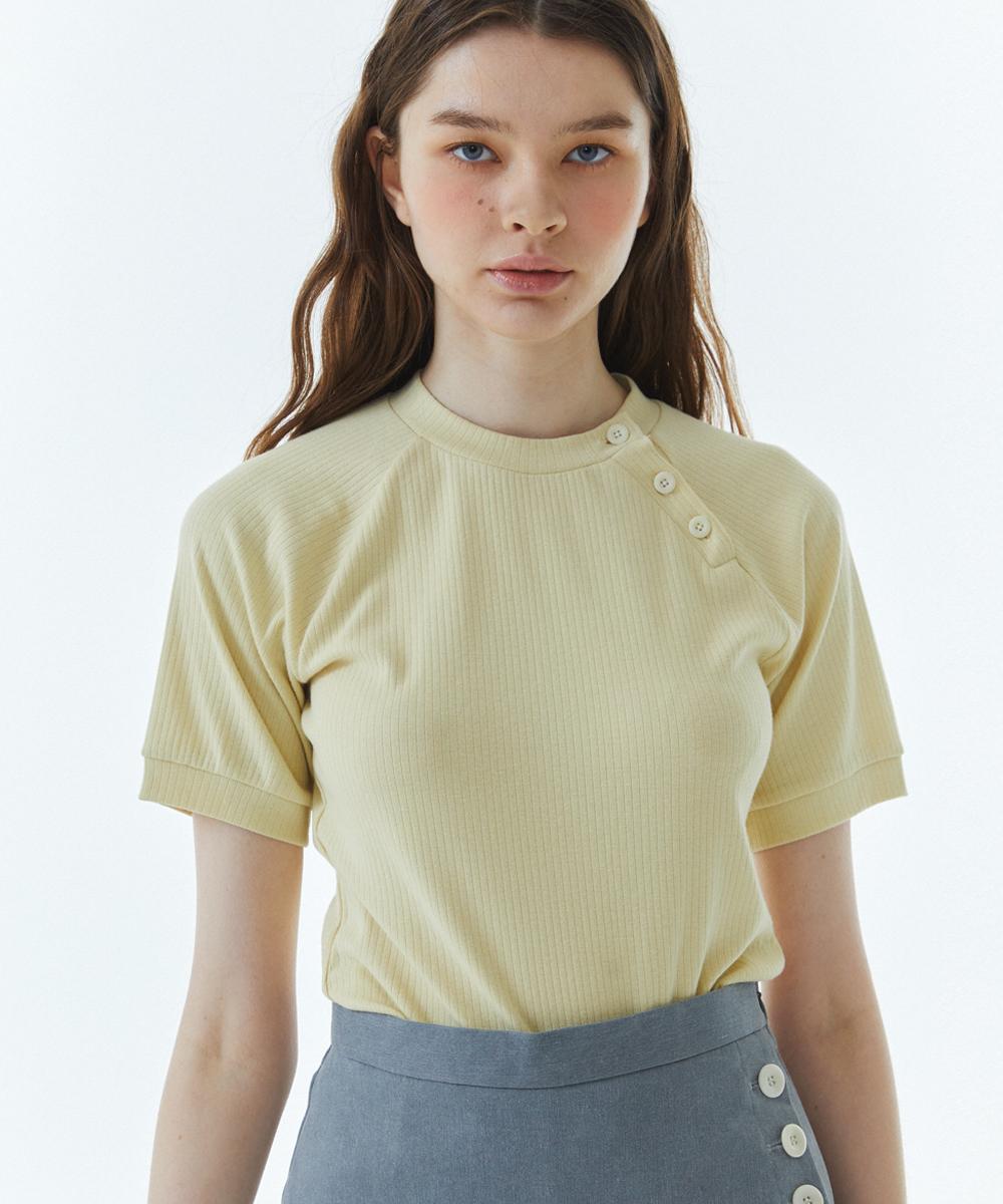 Raverous Rvs Button Raglan T-Shirt Yellow 1(Free)