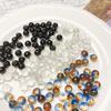 20pcs Transparent Lapis Blue and Orange Color Block Round Beads for DIY Earrings Jewelry Making