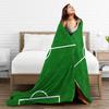 Warm Blankets Travel Office Soccer Field White Line Grass Background Bedding Throws Flannel Bedspread For Couch Chair Sofa Bed