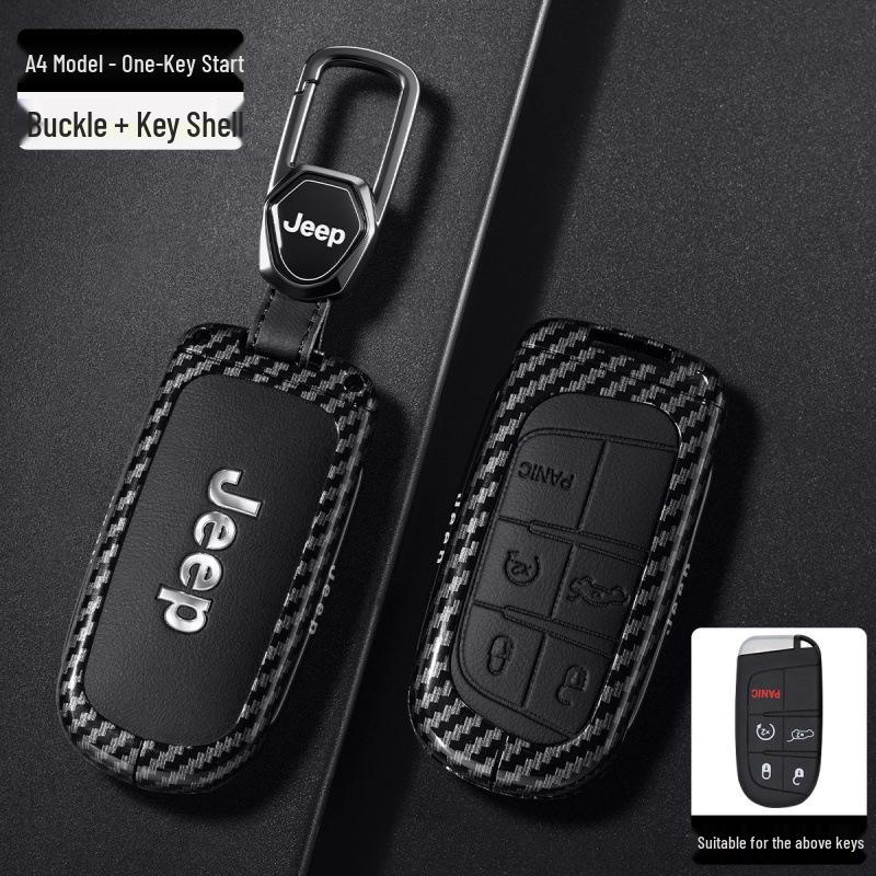 Compatible Jeep Key Case for Grand Cherokee, Renegade, Compass, Commander - Car Bag Buckle Shell